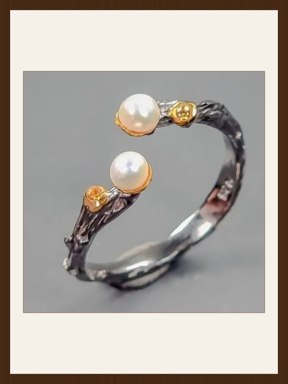 RING Natural Pearl 925 Freesize - Very Petite!